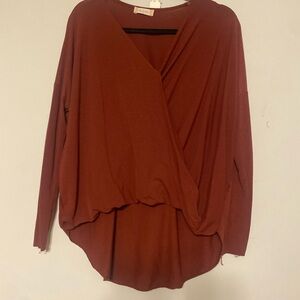 Altar'd State Terracotta Wrap Blouse